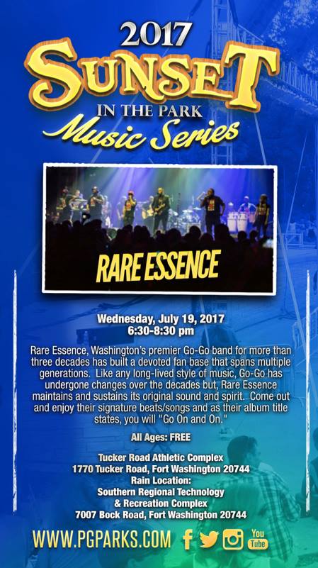 MsKecia4u's tweet photo. Tonight @REWickedestBand Rare Essence #RareEssence #RE from 6:30 pm to 8:30 pm with @pgparks for #SunsetInThePark #Free #GoGo #DCGoGo https://t.co/X6x95I5GB1