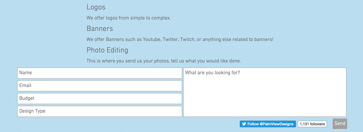 PalmViewDesigns's tweet image. go to our site palmviewdesigns.wixsite.com/designs and fill out this small form for a graphic design! Choose your price! Check out our portfolio!