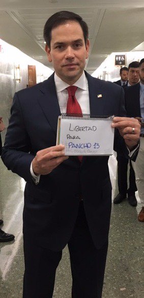 SenMarcoRubio's tweet photo. Calling for the immediate release of @RamirezPancho13, a student leader in the struggle for #Venezuela’s freedom. #LiberenAPancho https://t.co/jn4ImioDet