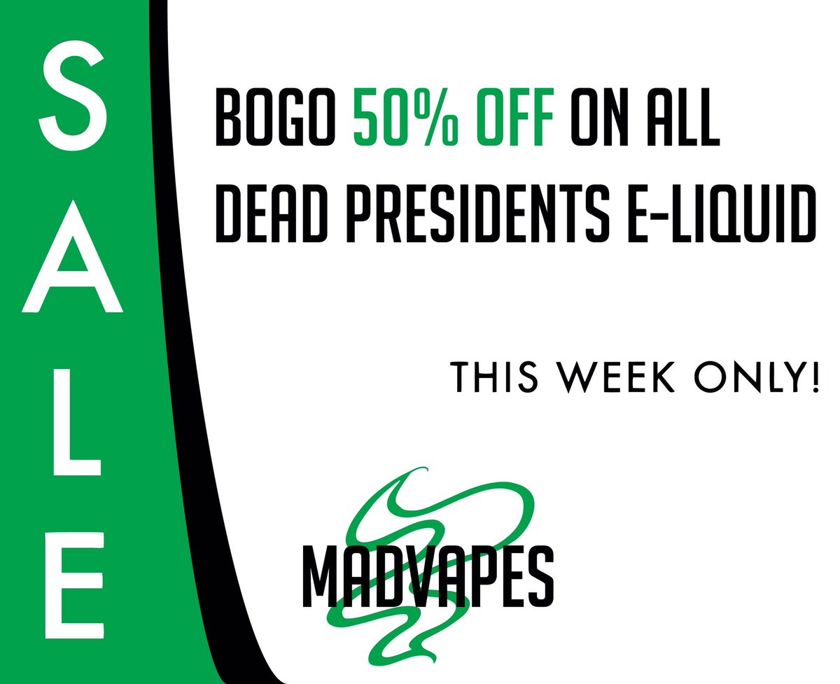 FMadvapes's tweet photo. This weeks sales! We apologize for being a bit behind on posting them. Sale ends on Sunday at 9pm! https://t.co/rasZuGCtMM