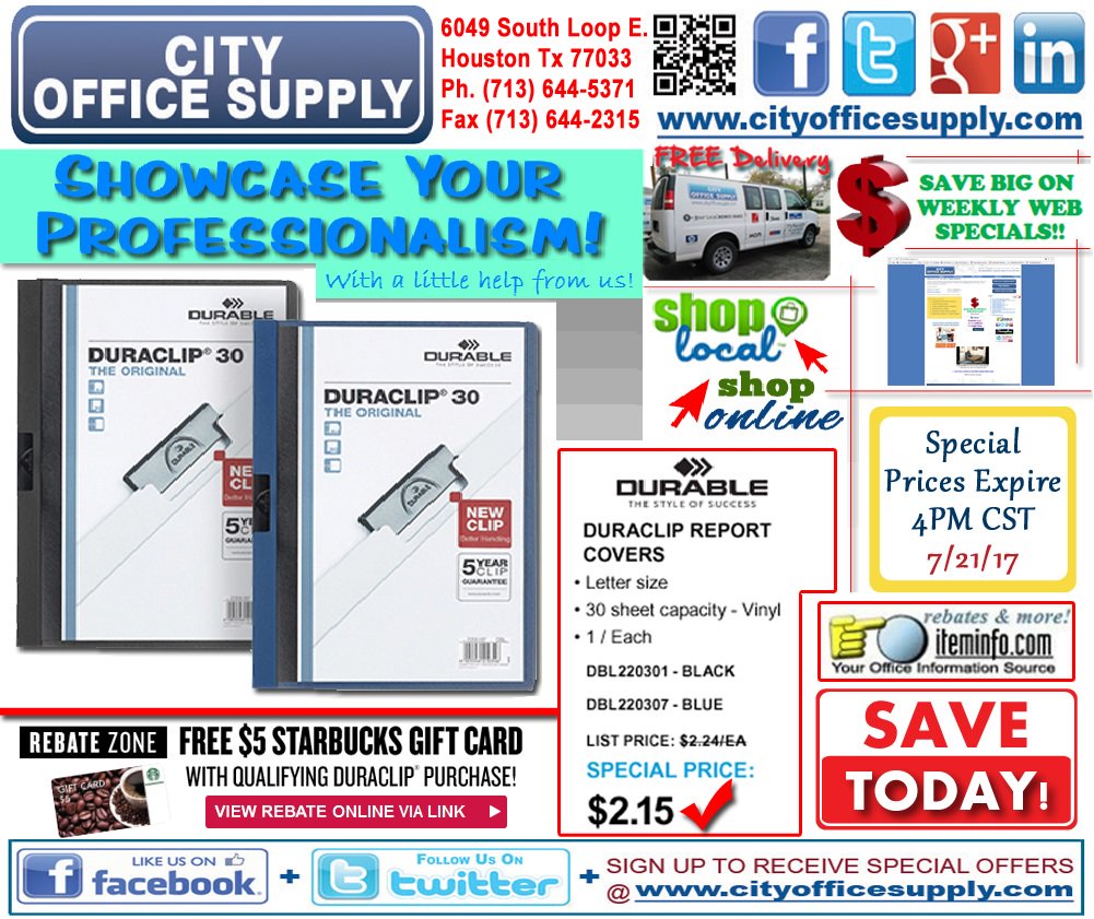 cityos's tweet photo. #WednesdayWisdom: #LookProfessional in @DurableOffice #ReportCovers #WeeklyWEBSpecial+@Starbucks #GiftCard #Rebate https://t.co/wpLLFEbGsk https://t.co/HDYWetFT9h