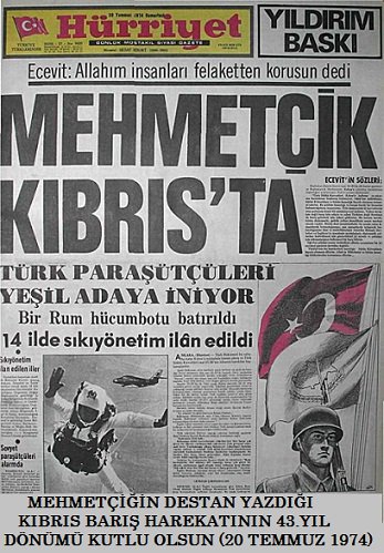 bcanatanoglu's tweet photo. 43 YIL ÖNCE MEHMETÇİĞİN YAZDIĞI DESTAN.......''
KIBRIS BARIŞ HAREKATI'' Emeği geçenleri saygı ve minnetle anıyorum...... https://t.co/W2vQACWo36