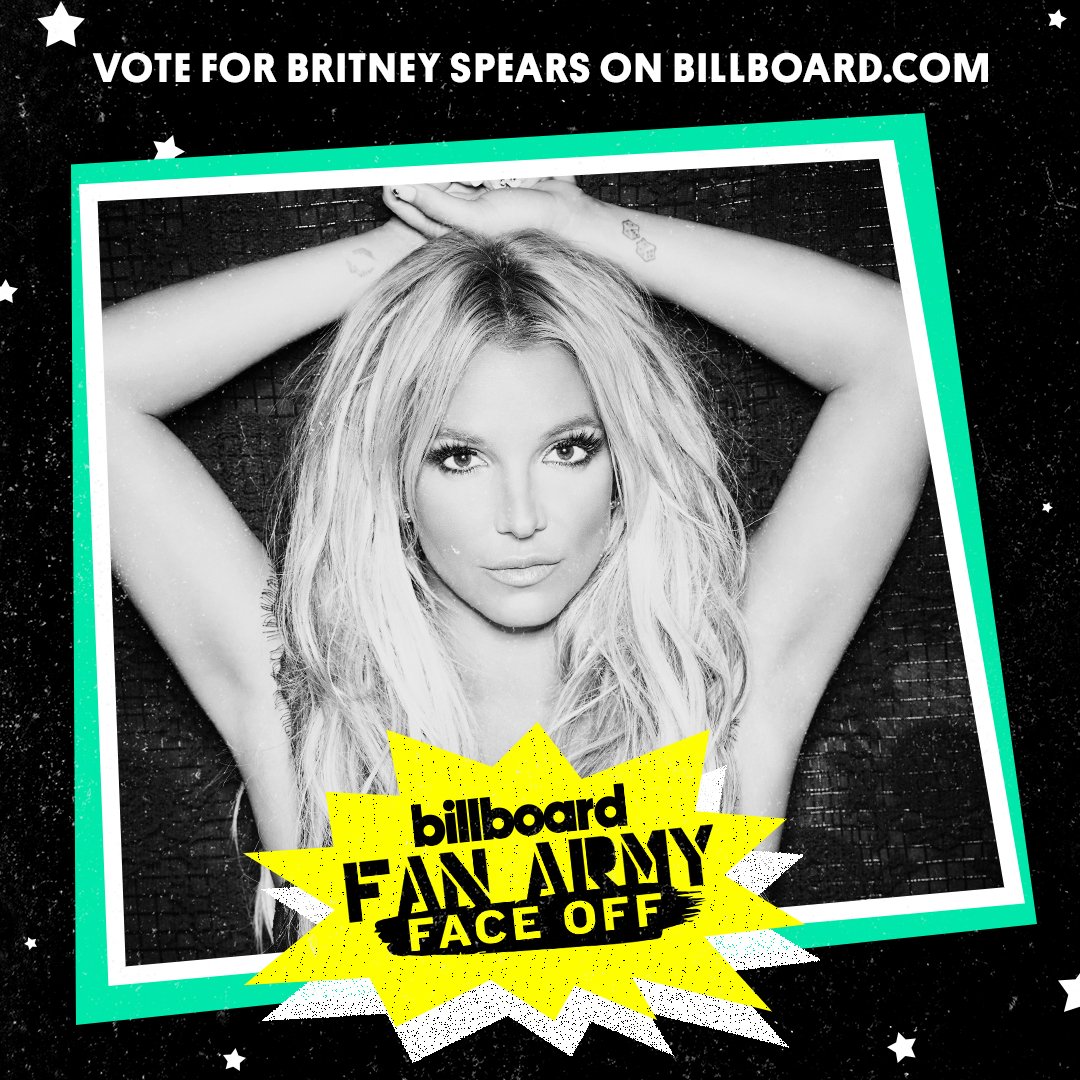 billboard's tweet photo. Vote! Britney Spears' #britneyarmy v. Adam Lambert's #glamberts https://t.co/MvfJTn5PpB
#fanarmyfaceoff https://t.co/G9UN7fG4Qp