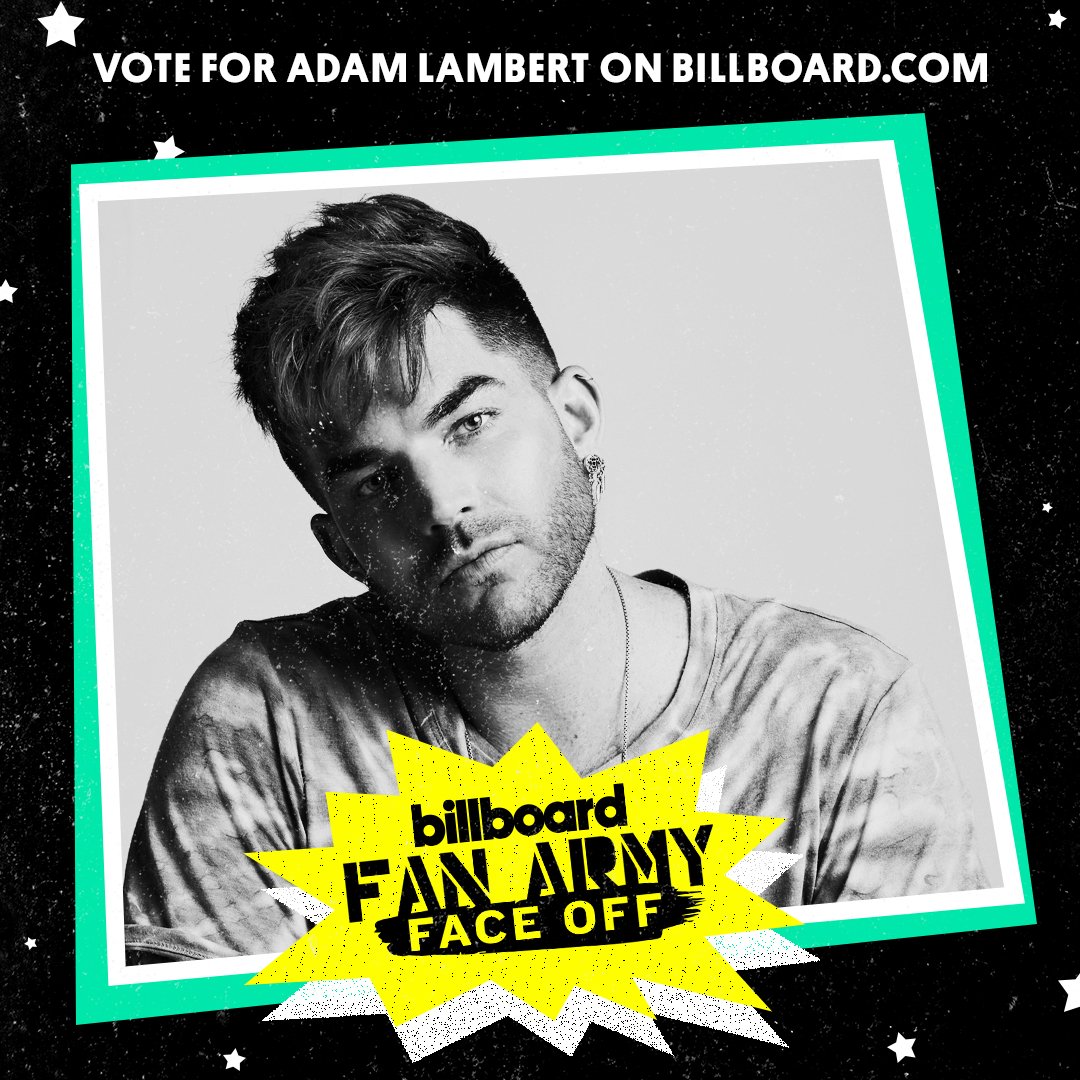 billboard's tweet photo. Vote! Britney Spears' #britneyarmy v. Adam Lambert's #glamberts https://t.co/MvfJTn5PpB
#fanarmyfaceoff https://t.co/G9UN7fG4Qp