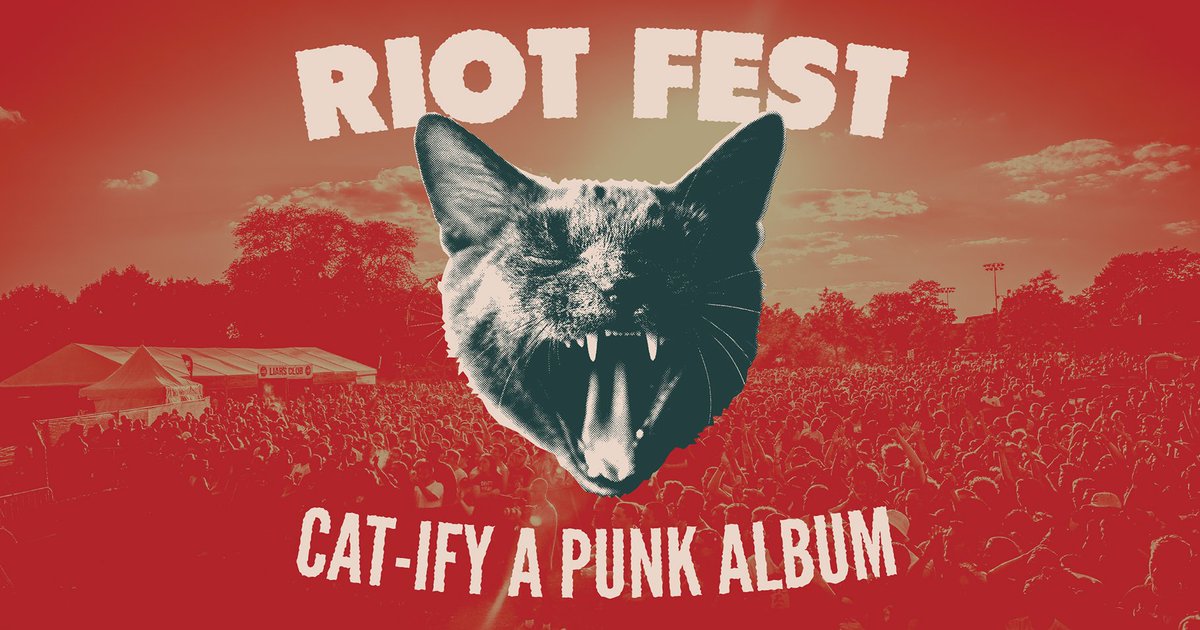 RiotFest's tweet image. Contest time! Use your best photoshop skills to #CatifyAPunkAlbum and you could win Riot Fest tickets. ow.ly/qE6P30dL6NJ