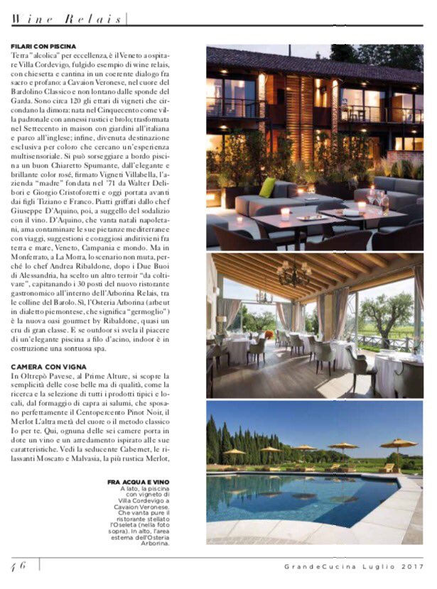 RoccaCamilla's tweet photo. Sul nuovo numero di #GrandeCucina @italiangourmet2 un giro per vigne @LAlbereta @VillaCordevigo @TuscanBistro @RibaldoneChef @PrimeAlture https://t.co/GnYPYDzK2F