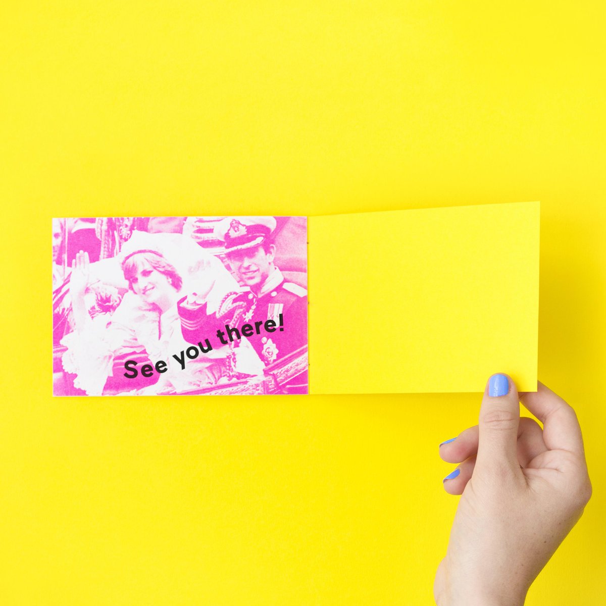 JotPaperCo's tweet photo. We took inspiration from the ultimate #OTT royal wedding for our own #weddinginvite - #Risograph hand-stitched booklet 💛 https://t.co/aeco0LnMKR