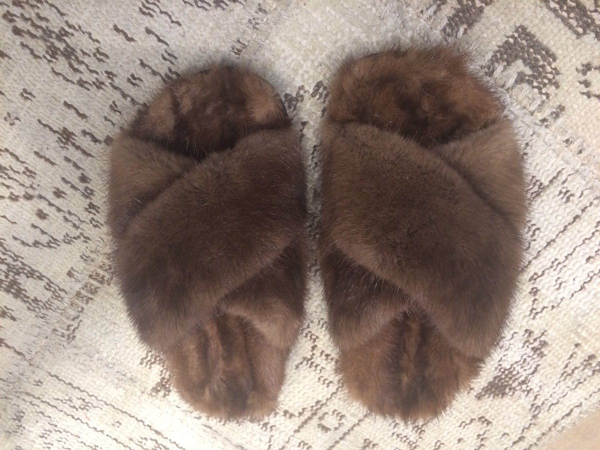 mink flip flops