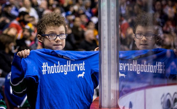 NHL's tweet photo. Seems like an appropriate day to revive this... #NationalHotDogDay #hotdogHorvat

https://t.co/Tz17txBvqE https://t.co/Sppu43axcC
