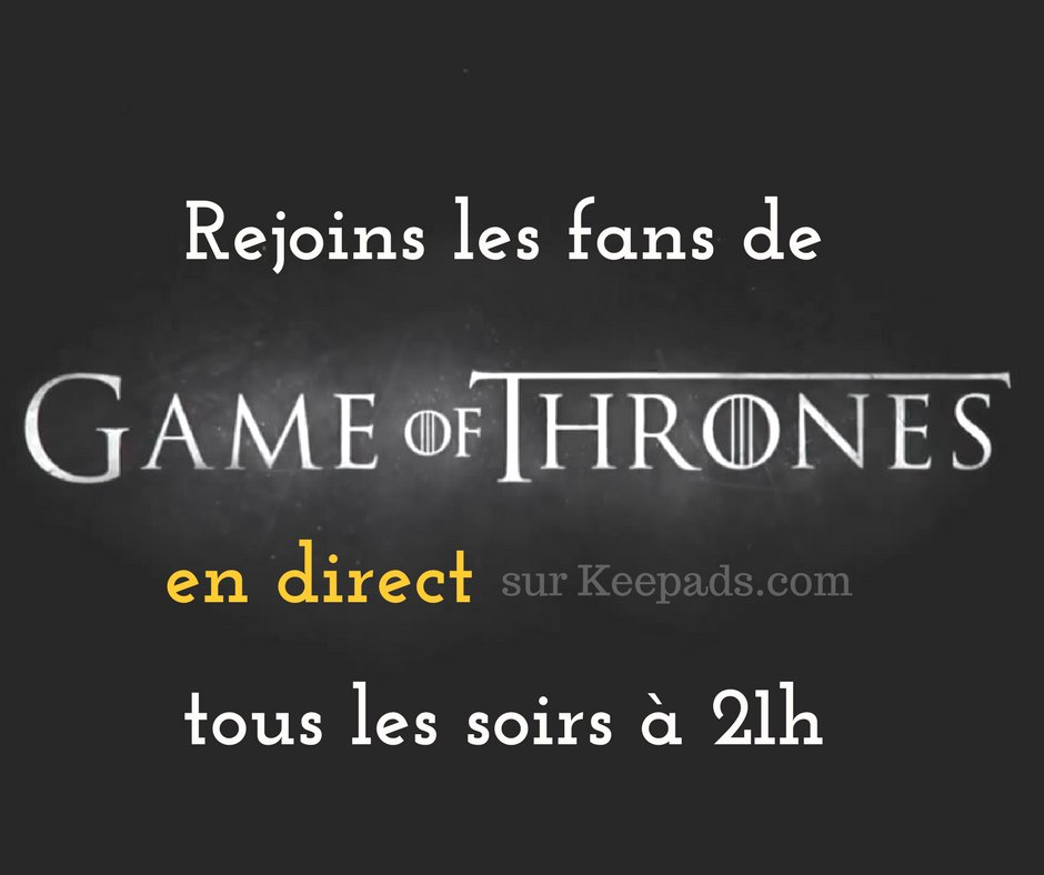 fr_keepads's tweet photo. On y est! #gameofthrones7 lancé hier. Rejoins les fans pour échanger en direct https://t.co/z380yNmd2d à partir de 21h heure de Paris https://t.co/K4bnUiYlXt