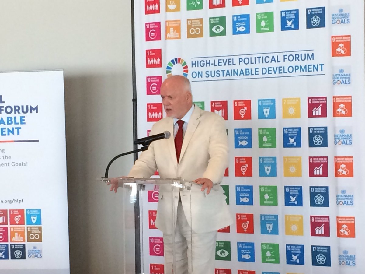 joelcarboni's tweet image. RT UNDESA: .UNECOSOC &amp;amp; UN_PGA addresses event. In focus: looking ahead towards #SDGs realization! #HLPF #GlobalGoa…