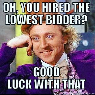 CCCinc2013's tweet photo. You get what you pay for... Be sure to use a company that is reputable and, more importantly, INSURED! 

#Construction #ConstructionComedy https://t.co/ZLLevwnIFY