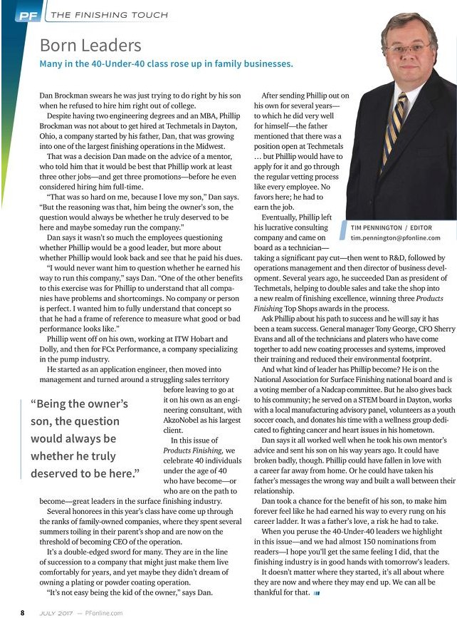 TechmetalsInc's tweet photo. Thank you @ProductsFinMag for the great article featuring Dan &amp; Phillip. Check it out in their latest issue if you haven't! #greatread https://t.co/JLEesNPqGe