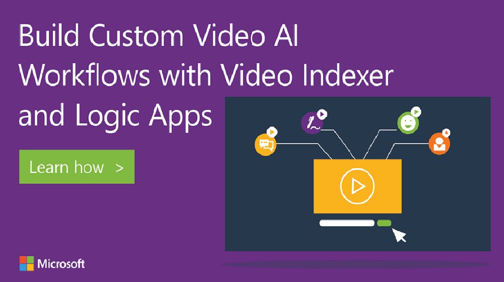 With the Video Indexer connector for Logic #Apps, you can now set up custom video #AI workflows. Learn more: https://azure.microsoft.com/en-us/blog/build-custom-video-ai-workflows-with-video-indexer-and-logic-apps/