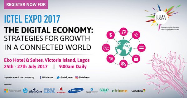 ictel_expo's tweet photo. 6 days to the biggest #ICT #Exhibition in #Lagos
Come discuss #TheDigitalEconomy 
Register free: https://t.co/zp6ARECWfy
#ICTELExpo2017 https://t.co/pxaCXeFKxA