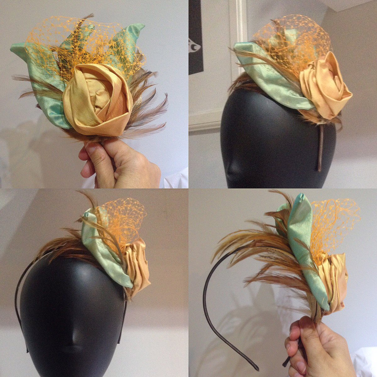 MadameFrey's tweet photo. Tocado exclusivo de madrina en telas tornasoladas, plumas y redecilla... #madrina #madrinas #tocado #tocados #hat https://t.co/JsVEvgLGLG https://t.co/Ce8ZSFZnV5
