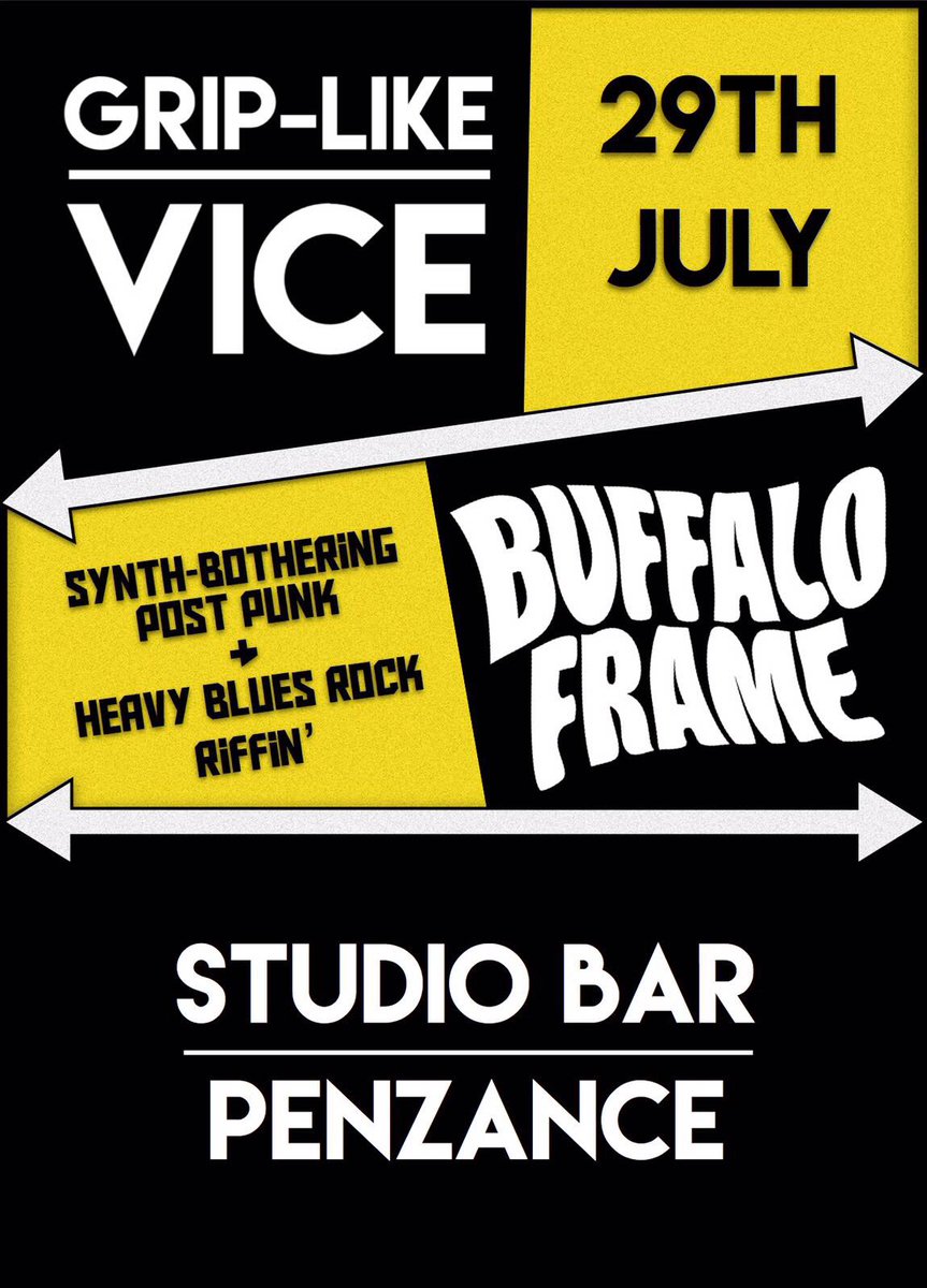 buffaloframe's tweet photo. Playing all the way down in Penzance July 29th. Check us out with @griplikevice https://t.co/WKIORBHGUD