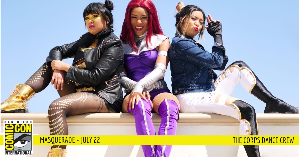 TheCorpsDC's tweet photo. Squad Goals! Bumble Bee Starfire & Power Girl are headed to ComicCon! #sdcc #teetitans #youngjustice @dccomics @Comic_Con @TITANSofCOSPLAY https://t.co/IvSupczUKY