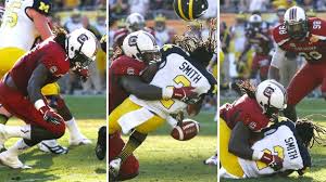 TheBigSpurOn3's tweet photo. Stop what you're doing and turn on the @SECNetwork. They are basically playing @clownejd's "The Hit" on a loop for 30 minutes. https://t.co/1GWUK6N9LG