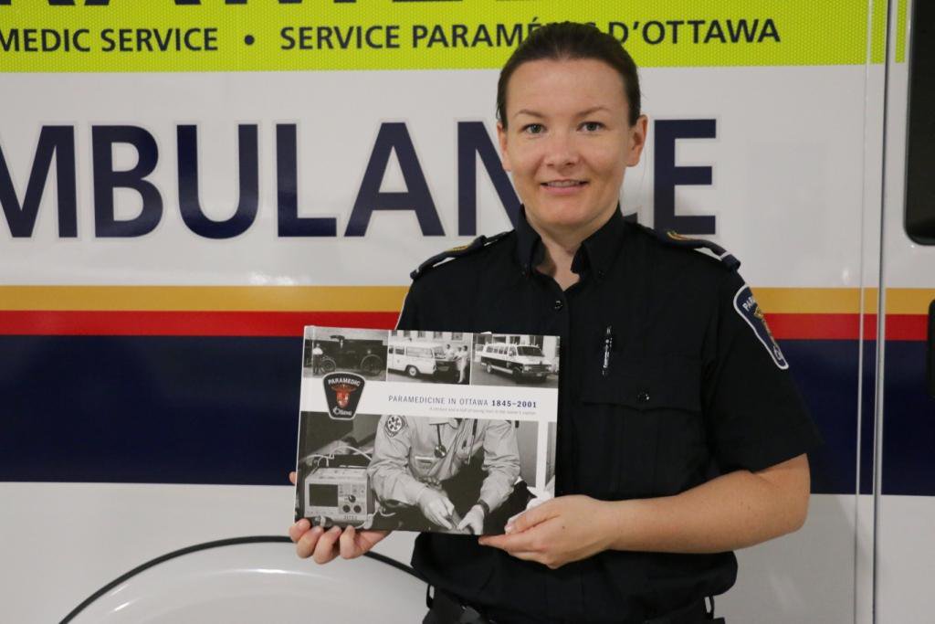 OttawaParamedic's tweet photo. Congrats to PCP Lynea Finn who today distributed her book on 150yrs of history of paramedics in Ottawa.  10yrs of research went into this!!! https://t.co/vjkkCmz4iO