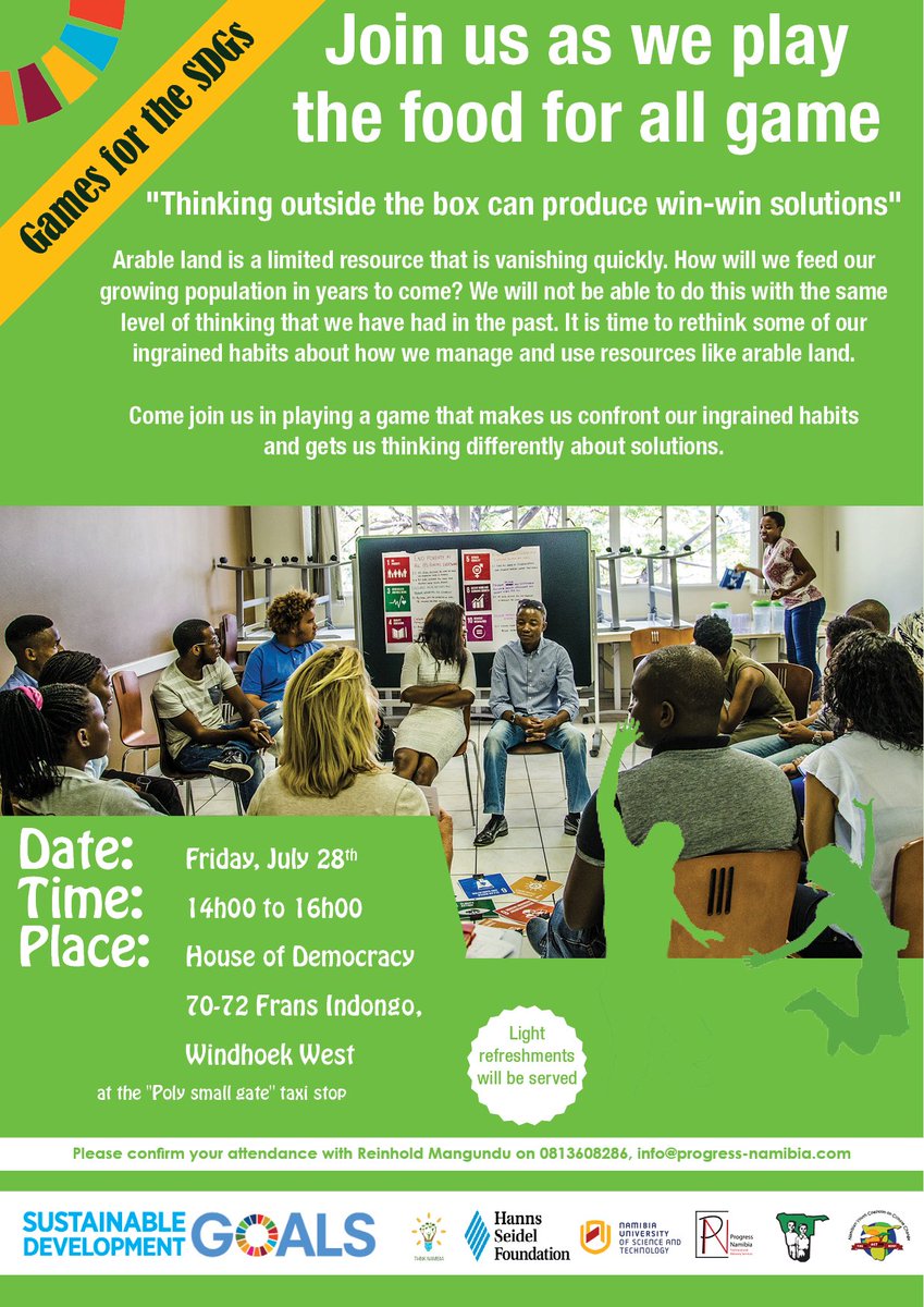 JustineBraby's tweet photo. Come join us for #gamesfortheSDGs on 28 July, @ThinkNamibia @SDGoals @SDG_Academy #wellbeingeconomy https://t.co/ul0OwL2EPK