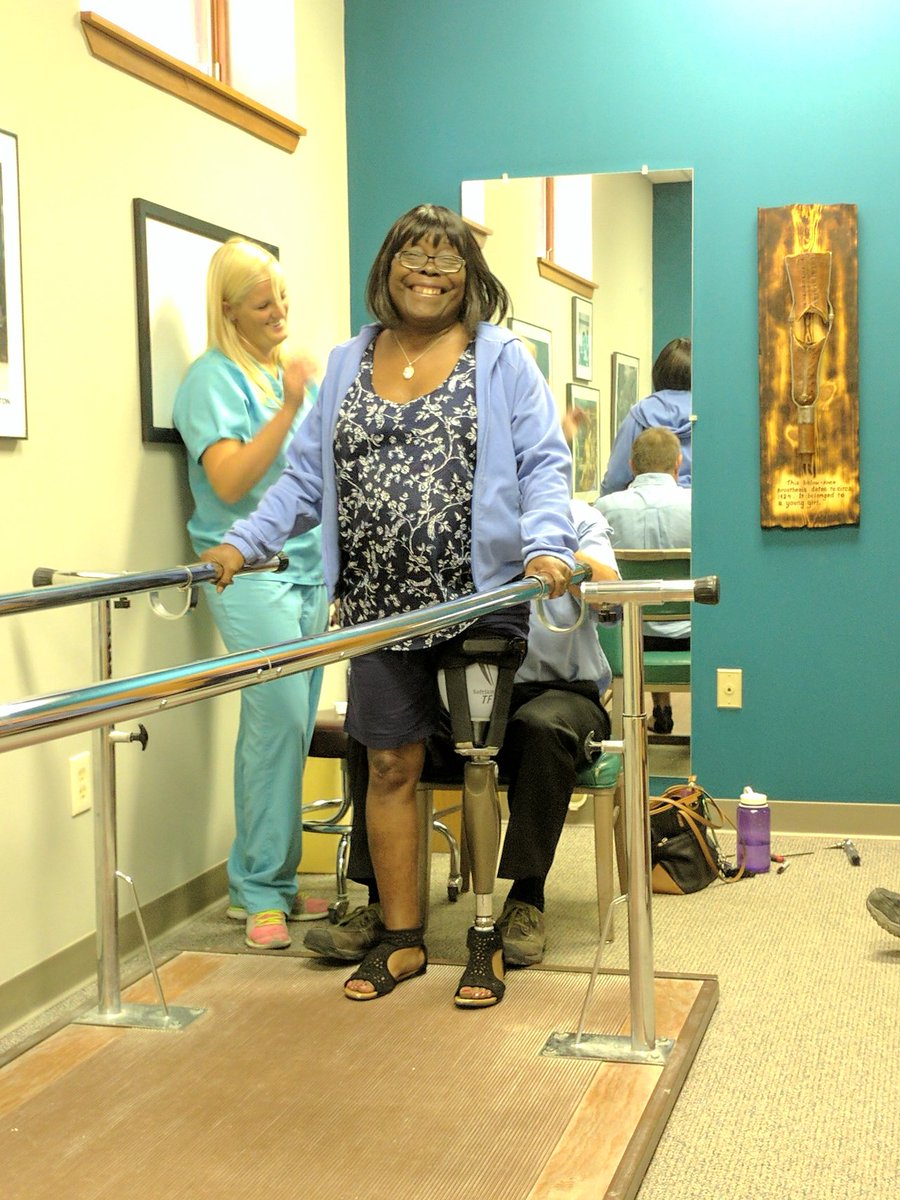 LIMInnovations's tweet photo. Claudette received her #InfiniteTF socket yesterday.  Her smile says it all!  She was ready to #DitchTheSocks and rediscover comfort.  A...? https://t.co/vhlZBPLoXu