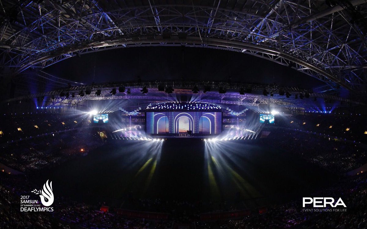 peraevent's tweet photo. Yeni Samsun Stadı’nda 97 ülke, 3.148 sporcu ve 25.000 seyirci ile #Deaflympics2017 Açılış Seremonisi gerçekleştirildi. #samsun #peraevent https://t.co/HBIL924eyB