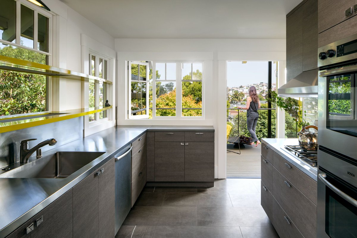 NTERIORdesigner's tweet photo. KITCHENS mix well with color. Our Ingleside remodel: stainless steel meets stone + warm yellow. #interiordesign https://t.co/5xVi733WcV