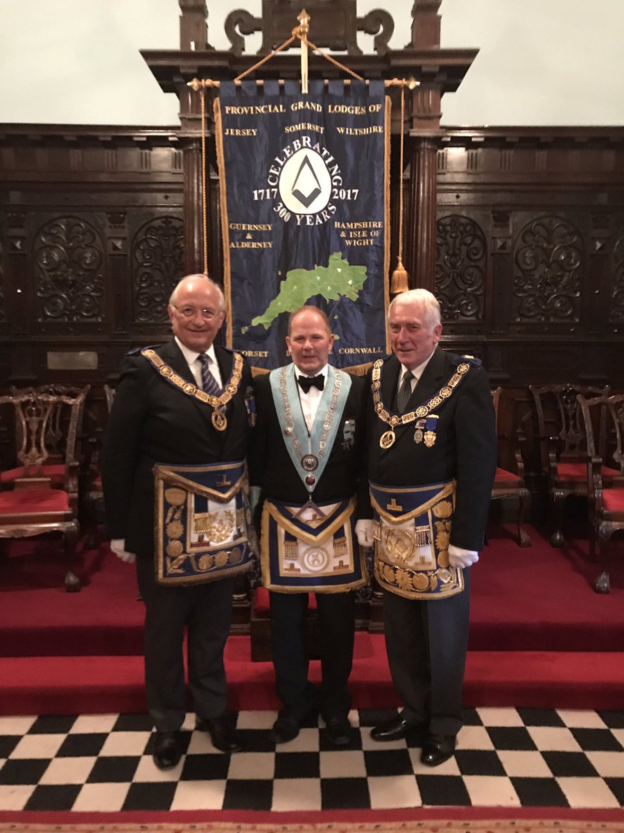 Handover of the Tercentenary Banner from <a href="/wiltspgl/">Wiltshire Freemasons</a> to <a href="/DorsetMason/">Dorset Freemasons</a> in a meeting of <a href="/Amity137/">Lodge Of Amity 137</a> in Poole. <a href="/UGLE_GrandLodge/">United Grand Lodge of England</a> <a href="/Freemasonry2day/">Freemasonry Today</a>