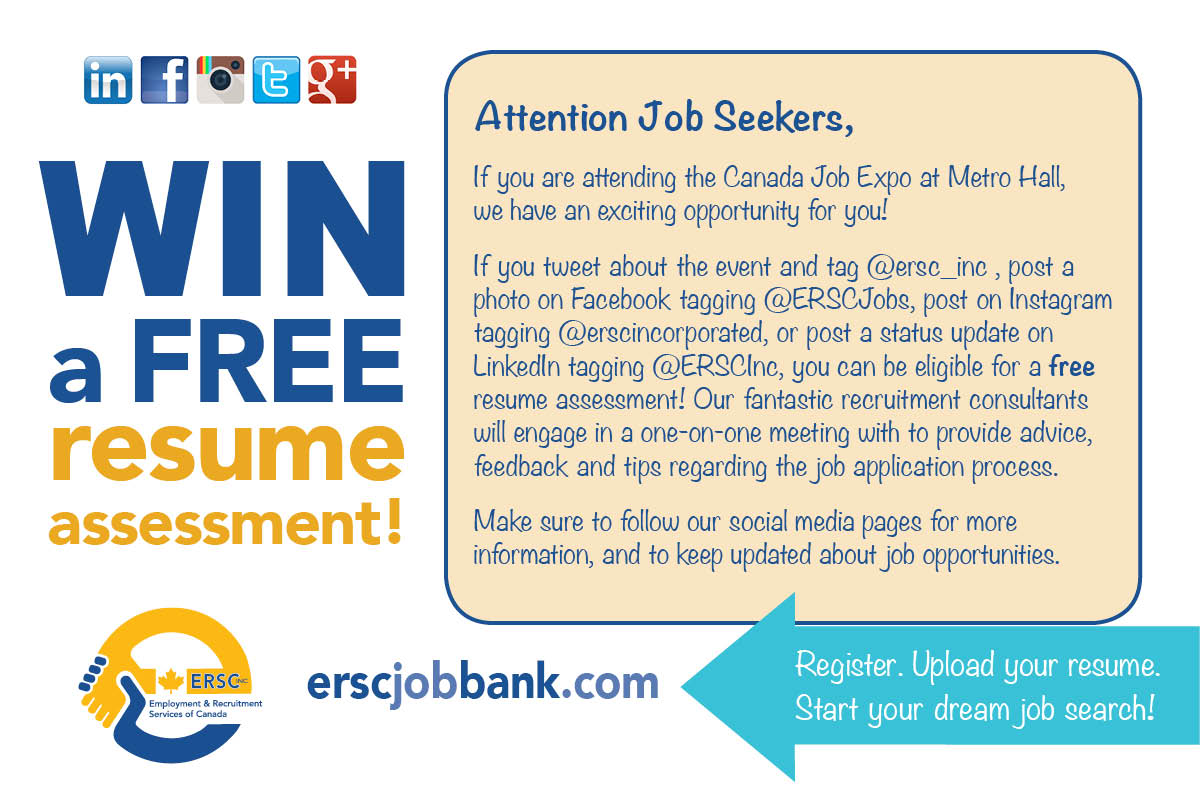 ersc_inc's tweet photo. Attention #JobSeekers attending @canadajobexpo event at #MetroHall: check out this fantastic opportunity! #JobTO #TeamERSC https://t.co/s1DGWB5Op5
