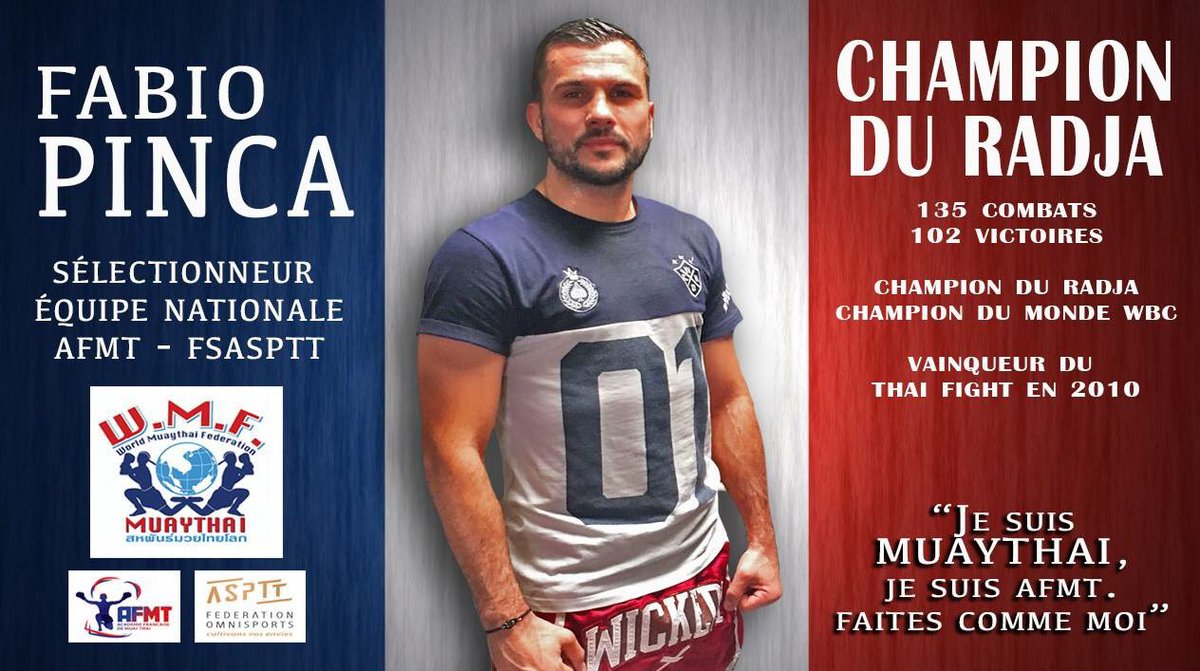 👊🏼.<a href="/Fabio_PINCA/">PINCA Fabio</a> sélectionneur de l'équipe nationale AFMT - FSASPTT. 👊🏼Rejoignez l'<a href="/AFMT_MuayThai/">AFMT_MuayThaï</a>. Affiliation à 1€ pour la saison 2017-2018