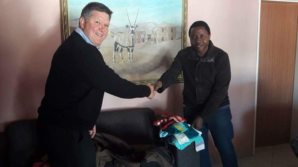 Otter_Rotary's tweet photo. Otter Valley Rotary Club at an orphanage in Windhoek Namibia delivering baby clothes and aprons for the staff. #Rotary #RotaryInternational https://t.co/pXuhDMmWOm