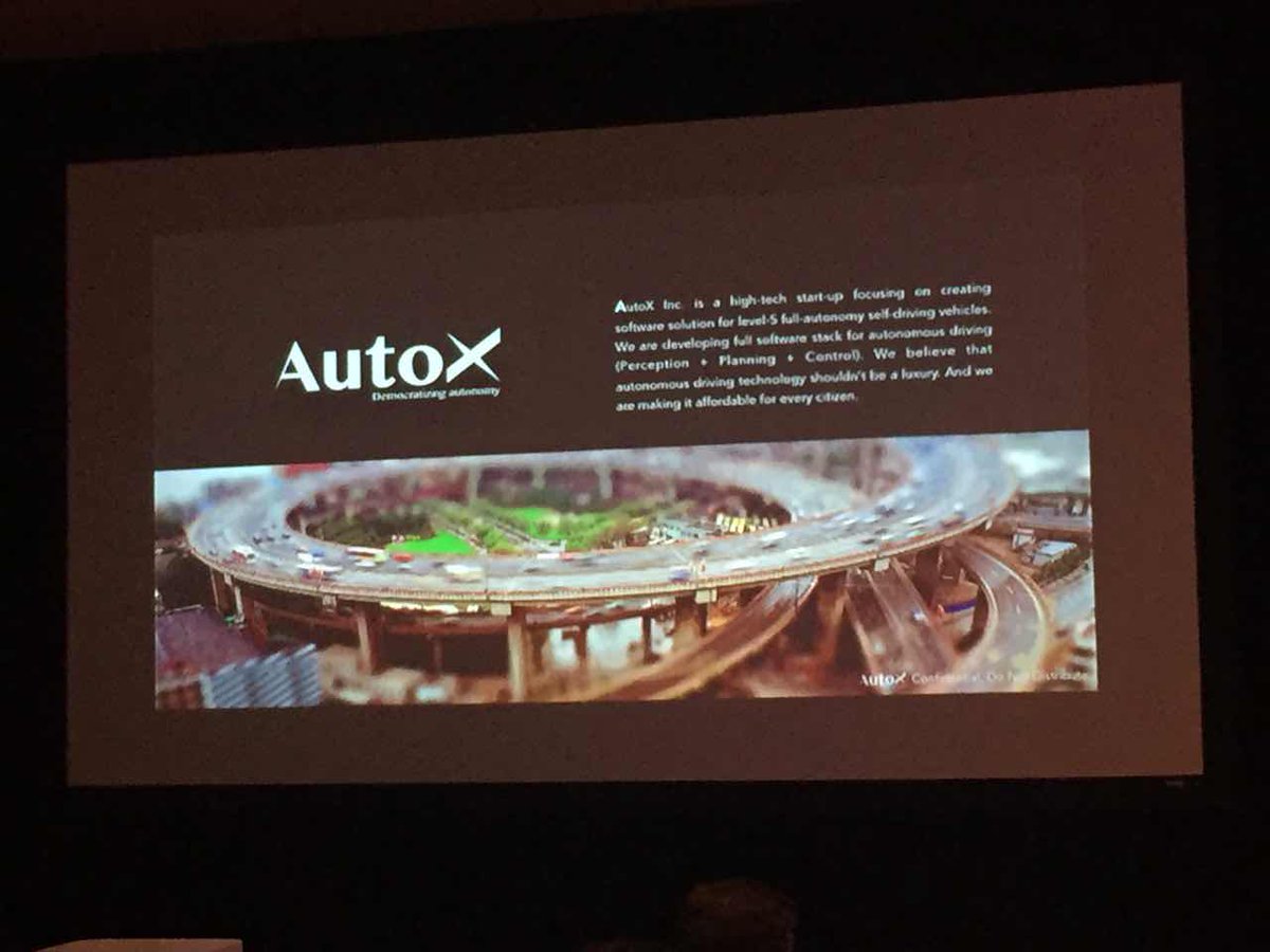 SVFutureForum's tweet photo. #AutoX is making self-driving cars financially viable for everyone. @xjx shares how #selfdriving is enabled by WEBCAM📸. #svff2017 https://t.co/HuJvHDlOaf