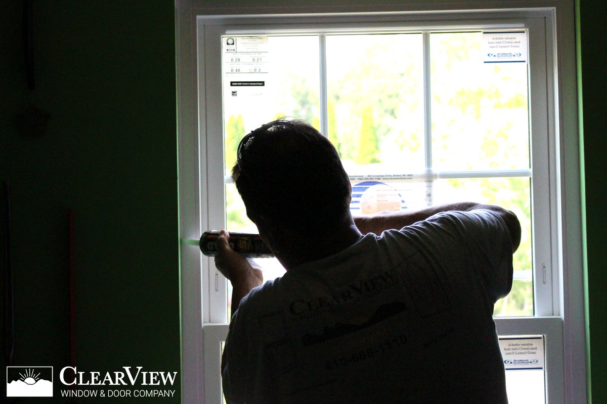 getclearview's tweet image. #GetClearView Stewartston, PA – Here's a great shot of Danny installing 1 of 4 OKNA Windows today!