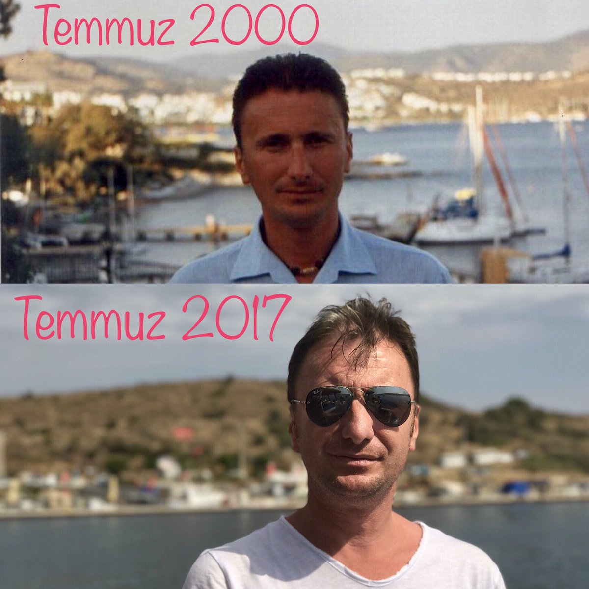 _muratguney_'s tweet photo. #sene2000 yaş 25 #sene2017 yaş 42  kilo vermem şart 😊 #bodrumhatırası https://t.co/chQ1bbHMi9