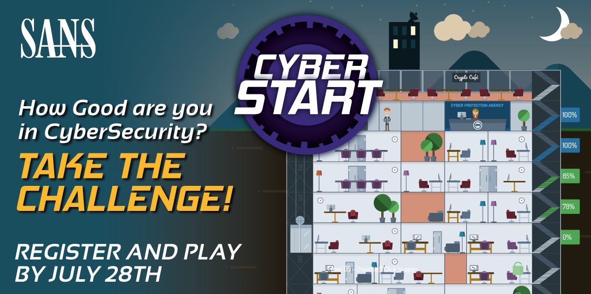 DeldigiKNOW's tweet image. Want to see how good you are in cybersecurity? Try @SANSInstitute #CyberStart online!  sans.org/u/uer #netde #eduDE
