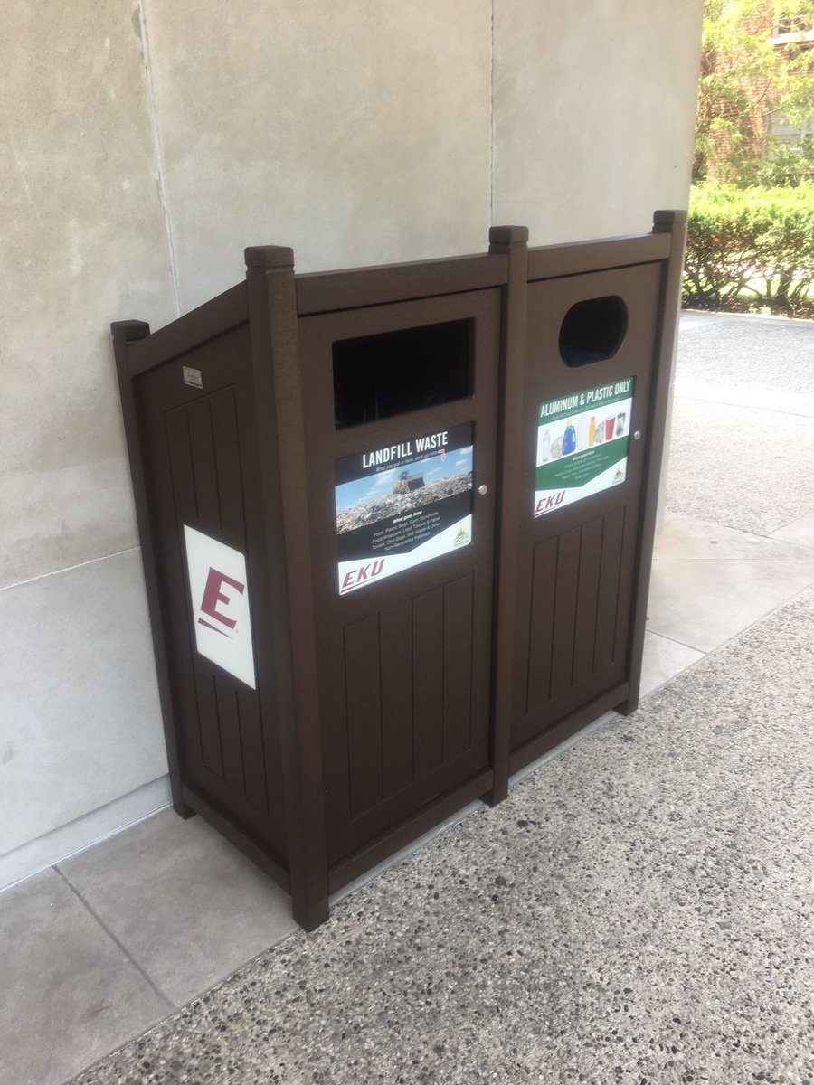 Sustainable_EKU's tweet photo. Working up a sweat getting these 85 new recycling bins places! Thanks @CocaColaCo @CokeCCBCC for helping to make this happen! https://t.co/HDDvePPs9b