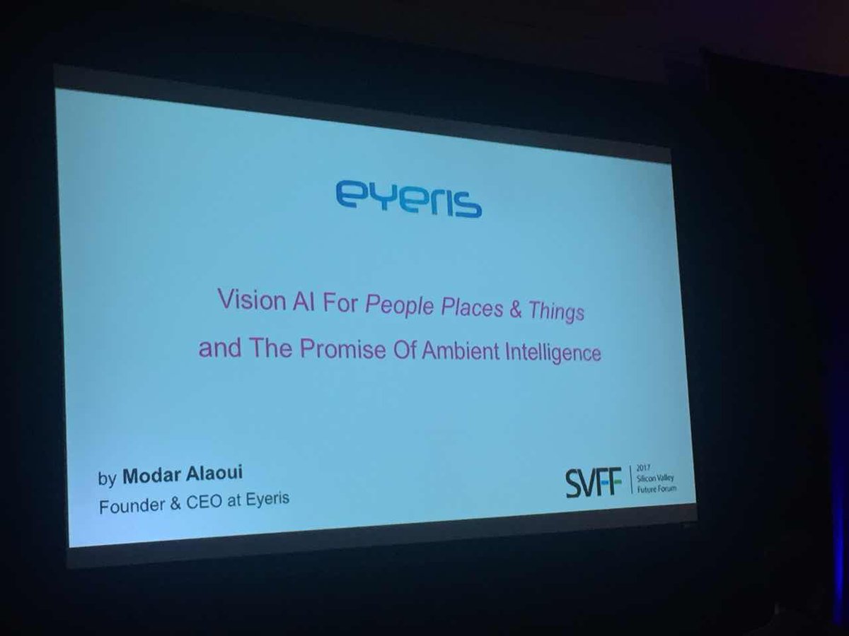 SVFutureForum's tweet photo. @modaralaoui from @EyerisTech presenting at #svff2017 shows how #ComputerVision can be improved and made available in the future! https://t.co/pegz6pmBU0