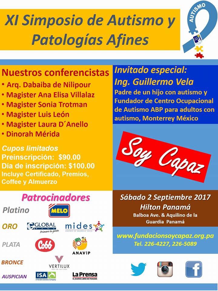 Autismpanama's tweet photo. El sabado 2 de sept se llevara a cabo el XI Simposio de #Autismo. Separa tu cupo 226-4227 o 226-5089. Preinscripcion $90.00. Faltan 44 dias. https://t.co/yuyPnKdJep