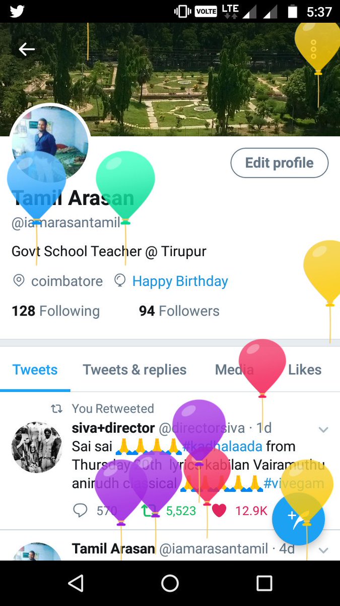 Tamil Arasan On Twitter Thanks 2 Twitter Wishes For My Birthday