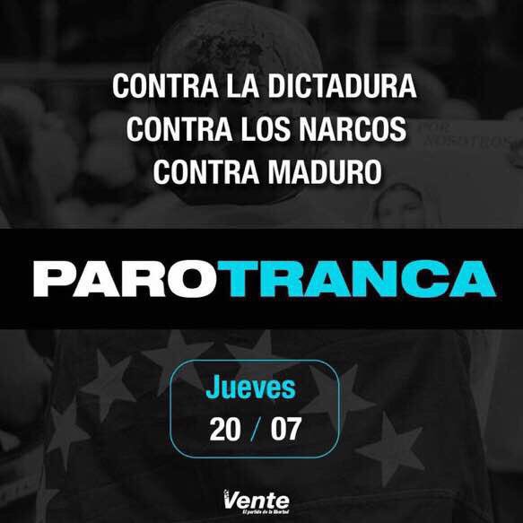 MariaCorinaYA's tweet photo. Mañana toda Venezuela amanece en paro y de pie, trancada de punta a punta! #ParoTranca #LaHoraCero https://t.co/BdgZjVF4CI