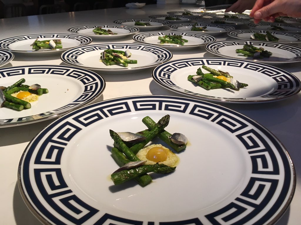 <a href="/DelPosto/">Del Posto</a> A piece of art called Insalata Di Asparagi. Also known as asparagus sardine salad. #SaveurSuppers with <a href="/DelPosto/">Del Posto</a>