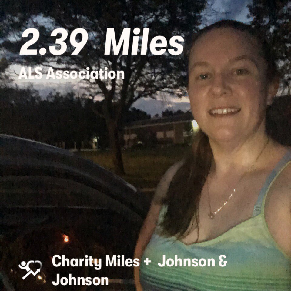 2.4 <a href="/CharityMiles/">Charity Miles</a> for <a href="/alsassociation/">The ALS Association</a>. Thx 2 #JNJ &amp; @DonateAPhoto. #Sub30Club #PBK3MileRun #BlackBelt