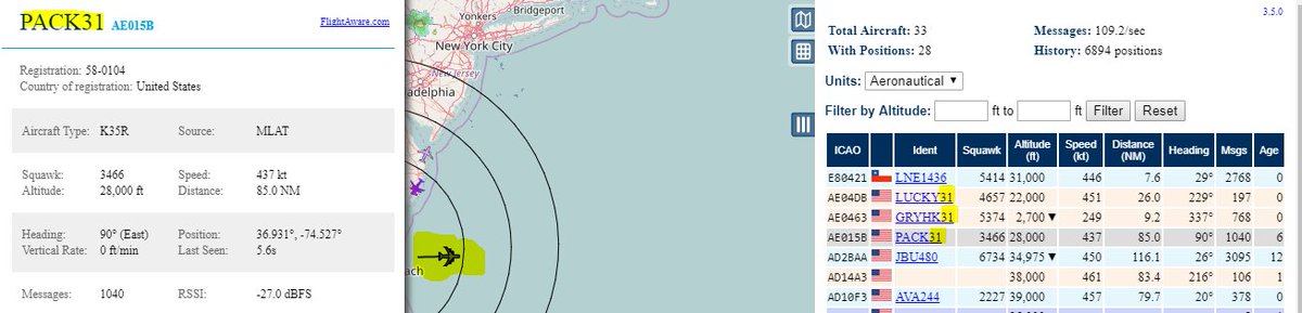 Surveillance911's tweet photo. #PACK31 #Giantkiller #VACapes #Wargames #Navy #Airforce
The pack is out tonight Greyhounds Refuelers other assets not on xponder #lightsout https://t.co/hqxttAlZdR