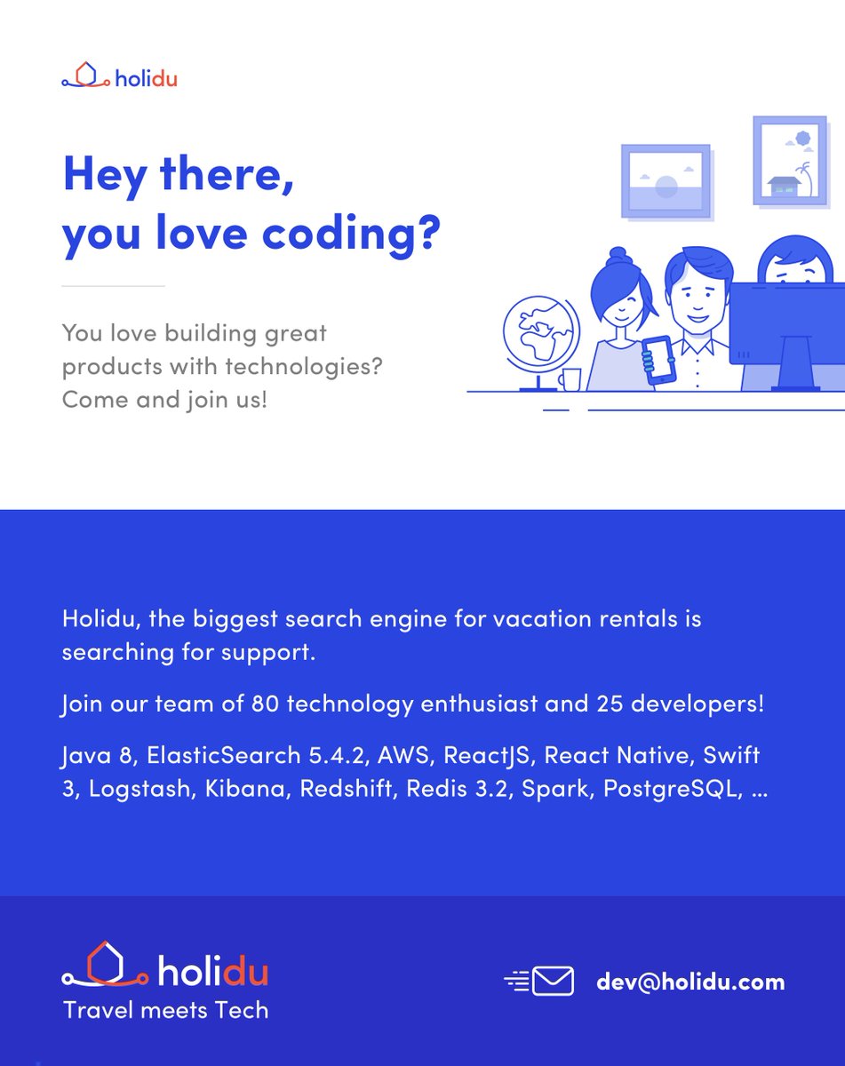 meliusfm's tweet photo. Te va el coding? Quieres un trabajo en una empresa joven, dinámica y en la que además te lo pases bien? Echa un ojo, @holidu busca talentos! https://t.co/Zi3TBrWYx7