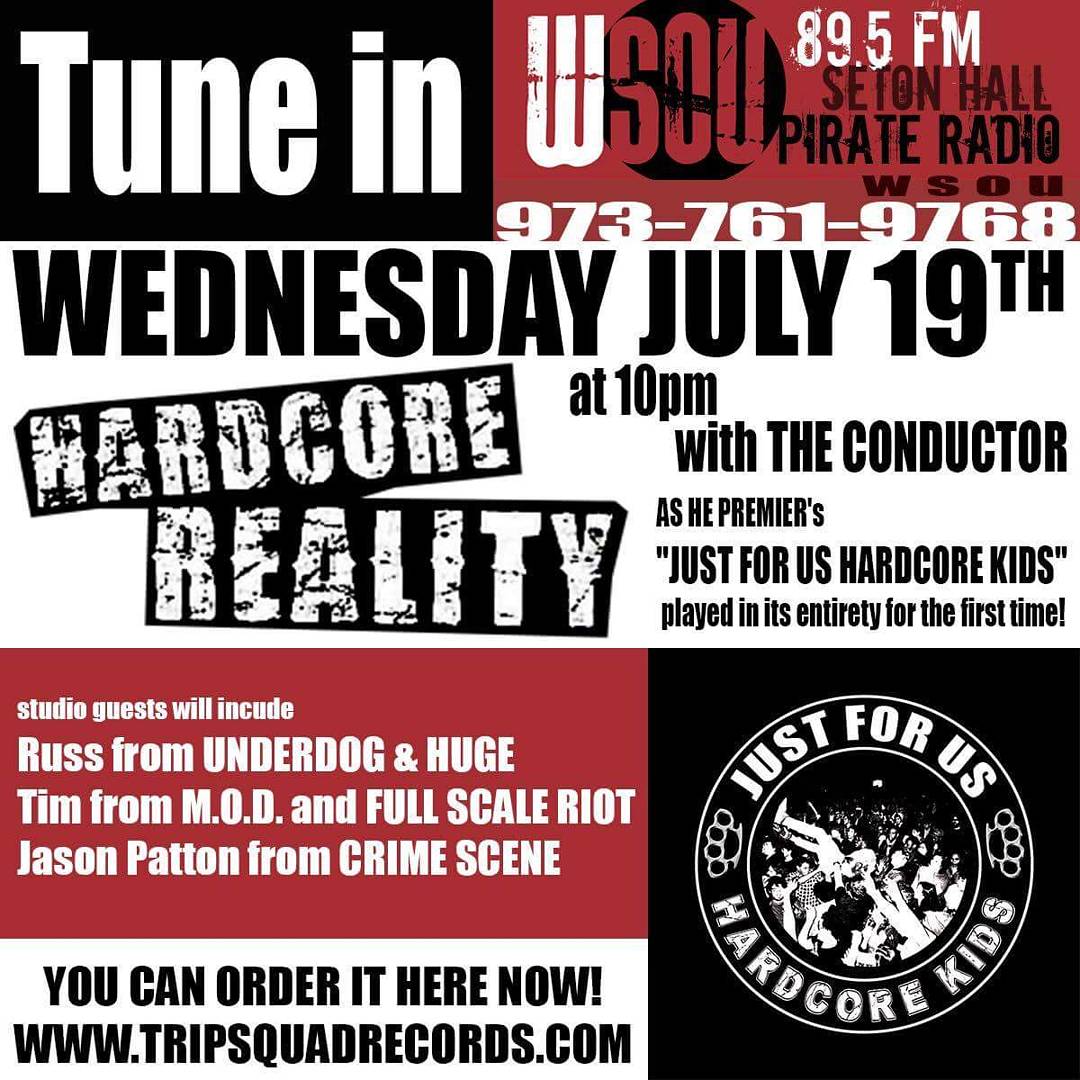 DTL_BX's tweet photo. Check out @WSOU #HardcoreReality at 10pm to hear our new song.
#tripsquadrecords #JustForUsHardcoreKids @WBGear @coldcockwhiskey #NYHC https://t.co/F0q9JJSOfE