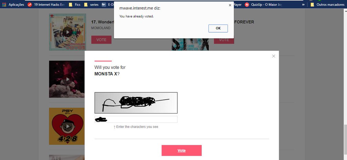 ibeelieveinjoo's tweet photo. anyone else double checks &amp; tries to vote again just to see if u did it right the first time? on all your accs?? or is it just me? 😂 #voteMX https://t.co/l94UNk6kpB