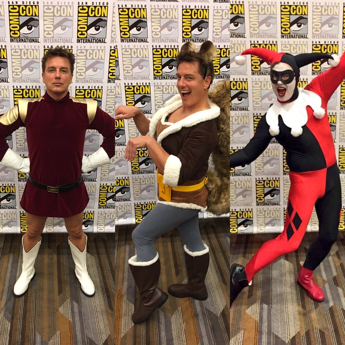 JohnBarrowman's tweet photo. Remember these? Wait until you see what I had custom made for my panel tomorrow 11am Hilton Indigo Ballroom #SDCC #AnythingGoes JB https://t.co/9U1tcRu57l
