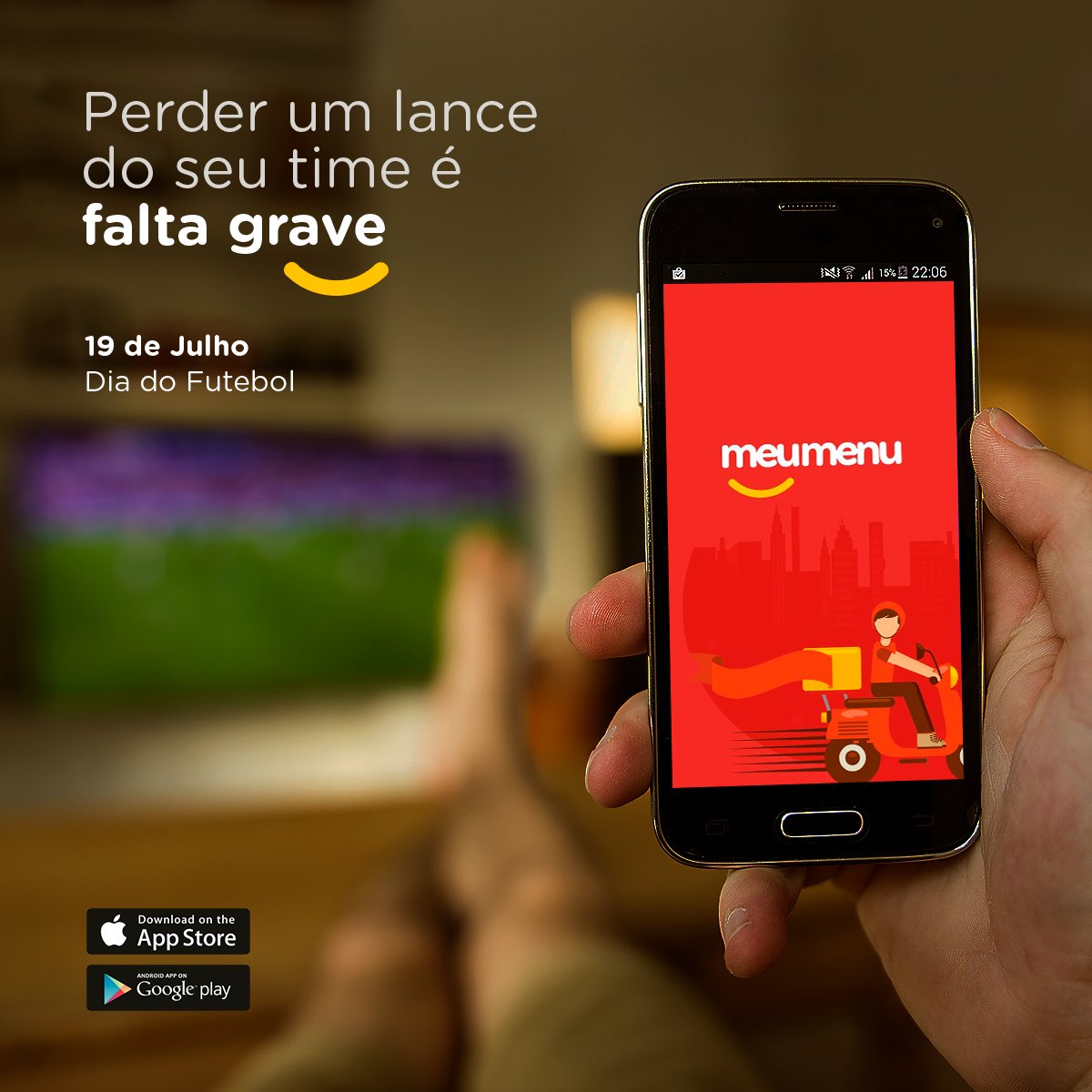 meumenunet's tweet photo. Na hora do seu time entrar em campo, você não vai querer perder nenhum lance, né? Então baixe o nosso app e faça seu pedido! #DiaDoFutebol https://t.co/uu88sXOEFl