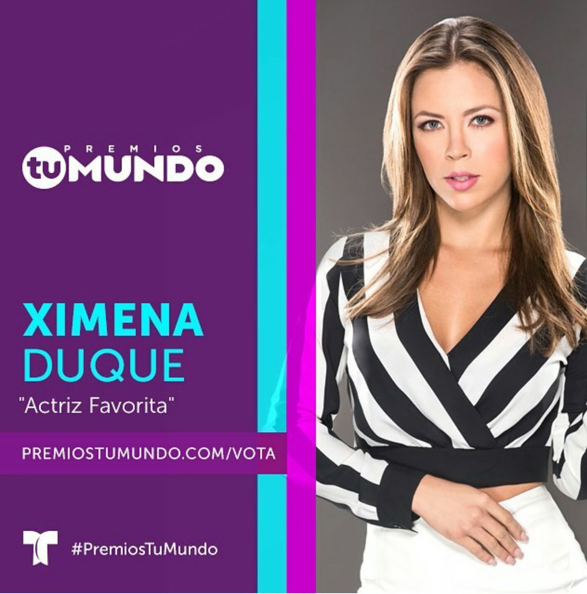 Duqueisla1's tweet photo. Hey ya votaste por @ximenaduque si no lo has hecho que espera @PremiosTuMundo https://t.co/AIt8y3R6IU